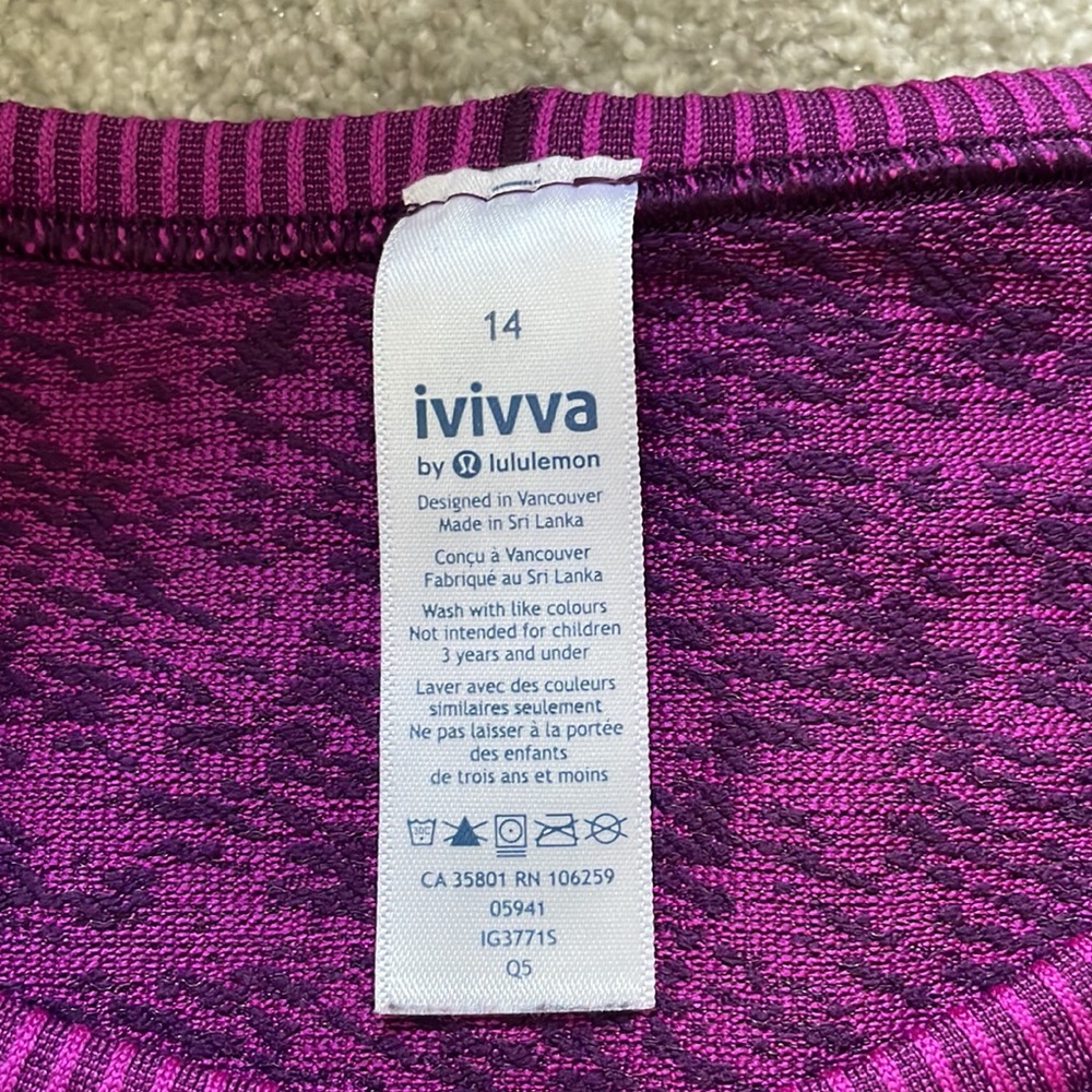 Ivivva purple stretchy long sleeve shirt - Picture 4 of 4